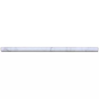 Carrara 12" x 0.63" Matte Marble Pencil Liner Tile Trim in White
