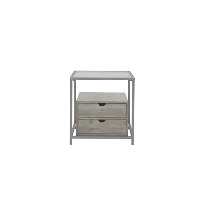 Glass 2 - Drawer End Table with Storage