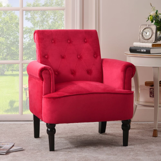 Elegant Velvet Button Tufted Arm Chair (Set of 1)