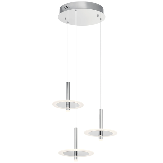 Elan Korfu Integrated LED Chrome 3-light Round Pendant Cluster