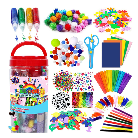 Arts & Crafts Supplies For Kids | D.i.y. Crafting School Kindergarten Homeschool Set Art Kit Toddlers