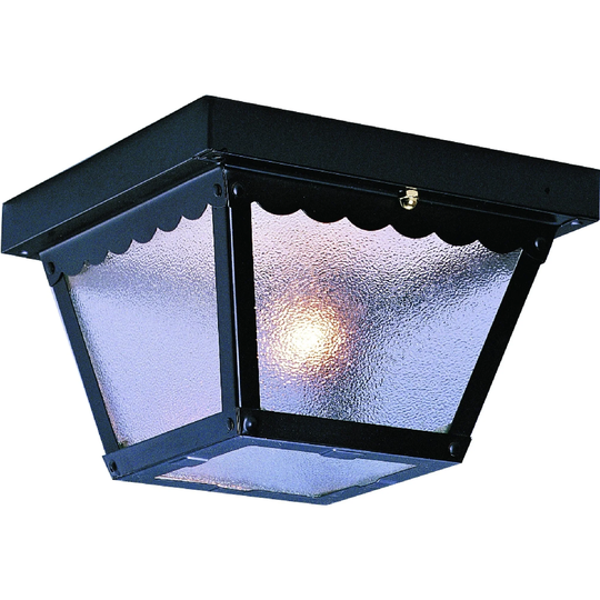 Volume Lighting 1-Light Outdoor Black Flush Mount