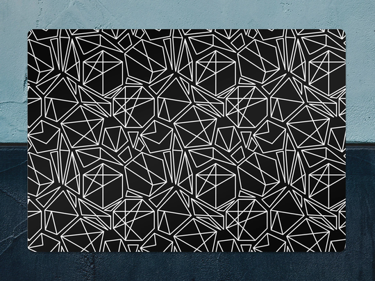 Black & White Geometric Chair Mat, Splat Blue Vinyl Floor Shapes Protective Pvc Area Rug, Kids Room Decor