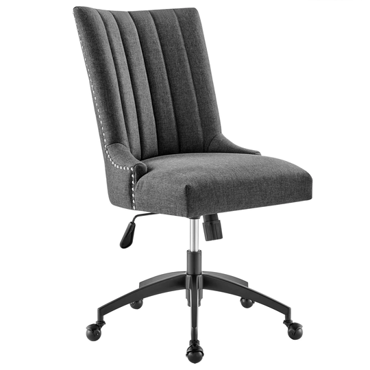 Modway Empower Channel Tufted Fabric Office Chair in Black White