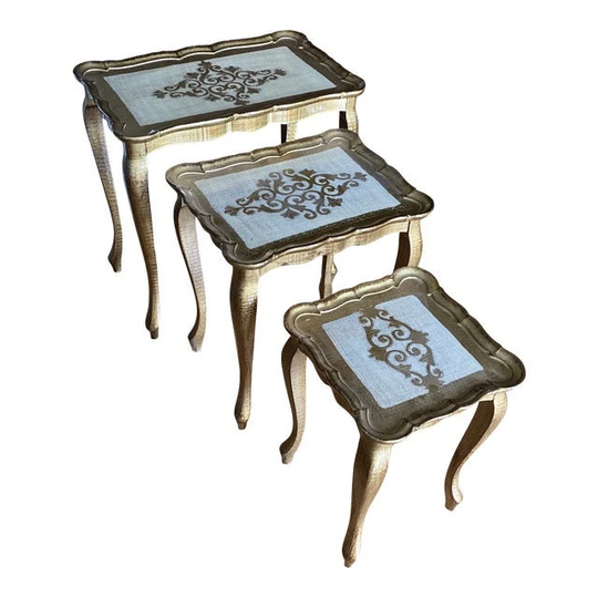 1950S Florentine Nesting Tables - Set Of 3
