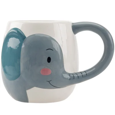 Elephant Coffee Mug with Trunk Handle