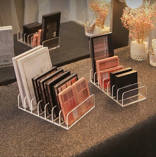 7 Compartment Makeup Powder Fountation Palette Eyebrow Eye Shadow Holder Organizer Rack Tray Drawer Storage Stand Home Office Beauty Display