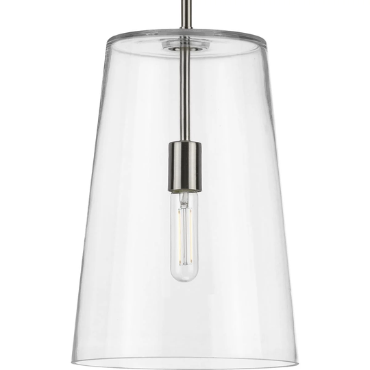 Clarion Collection Brushed Nickel One-Light Medium Pendant - 17.700" x 13.300" x 13.300"