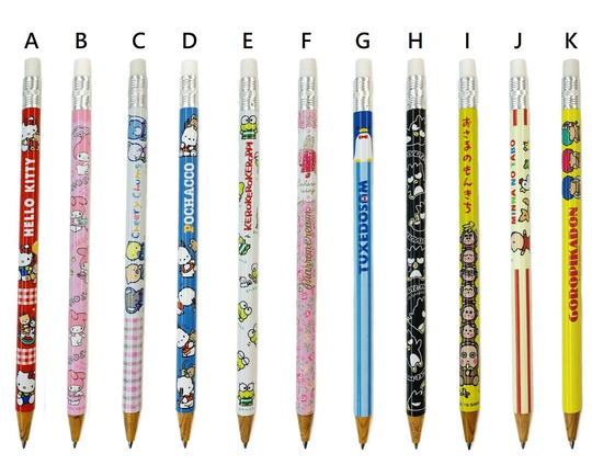 Characters Pencil Style Ballpoint Pen Blue Ink Animation Anime Kawaii Comic Cute Cartoon