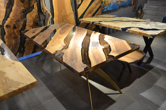 Made To Order | Epoxy Table Top Natural Wood Resin Dining Home Office Desk Room Living Free Shipping