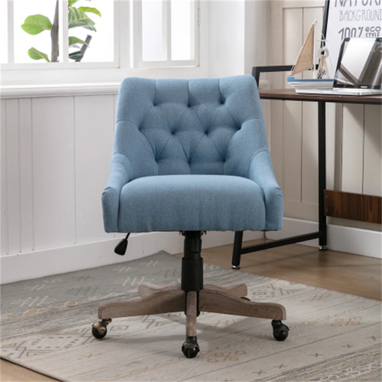 Swivel Shell Chair for Living Room/Modern Leisure office Chair Blue