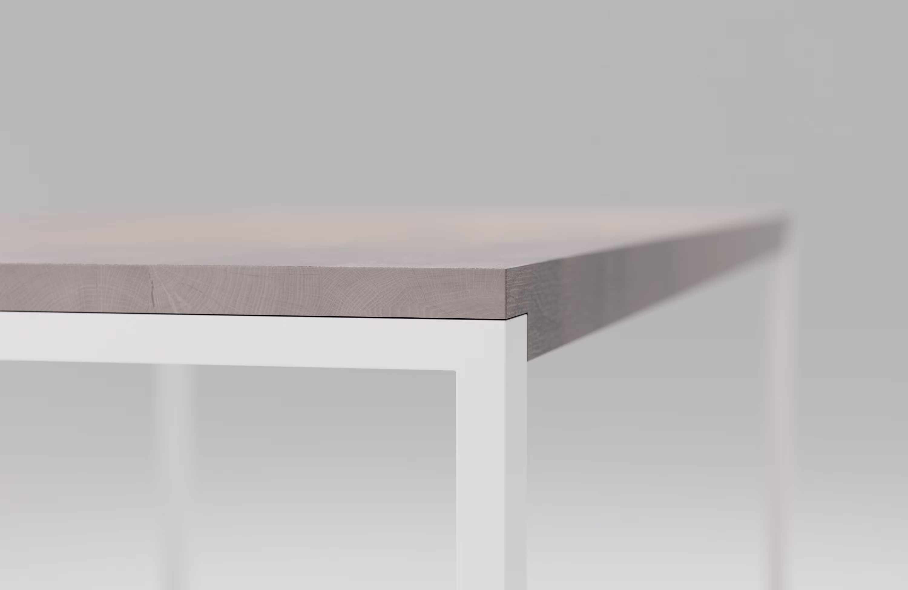 Bleached Oak Table Rectangles Handmade White Frame Oak Wooden Top Natural Wood Oil No Overhang Modern Alaska 160x80 180x90 200x90x75