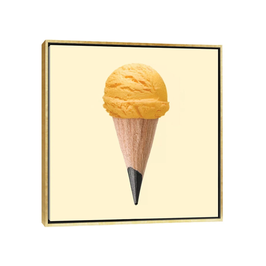 iCanvas "Ice Cream Pencil" by Paul Fuentes Framed Canvas Print