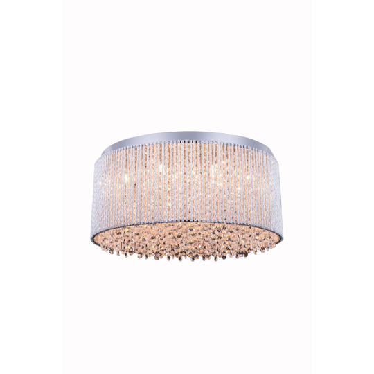 Influx 12-Light 20 in. Chrome Flush Mount with Royal Cut Crystals - chrome (royal cut crystals) - chrome (royal cut crystals)