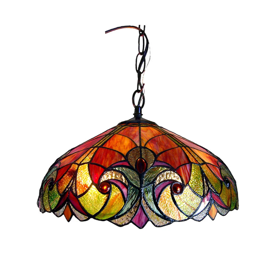 Tiffany Style Victorian Design 2-light Bronze Pendant