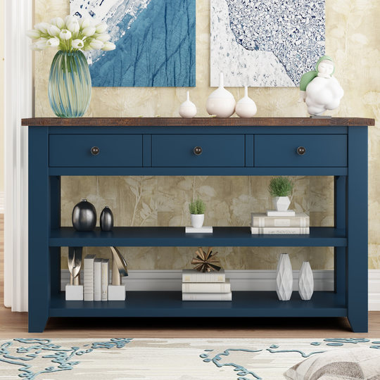 Console Table Sofa Table for Living Room with 3 Drawers & 2 Shelves
