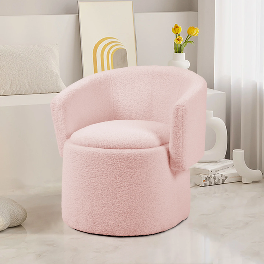 Flip-Back Teddy Fleece Accent Chair Arm Chair Boucle Chair