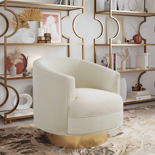 Stella Velvet Swivel Chair by Inspire Me Home Decor - 29.7"W x 29.7"D x 29.1"H