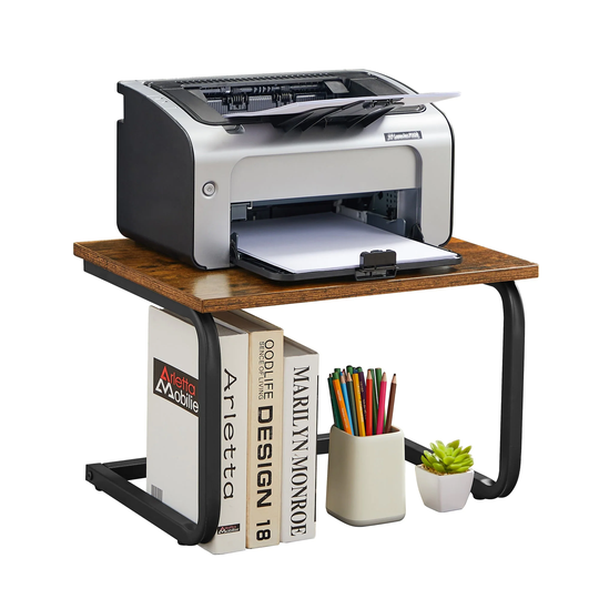 Printer Stand Desktop Organizer Shelf-Rustic Brown