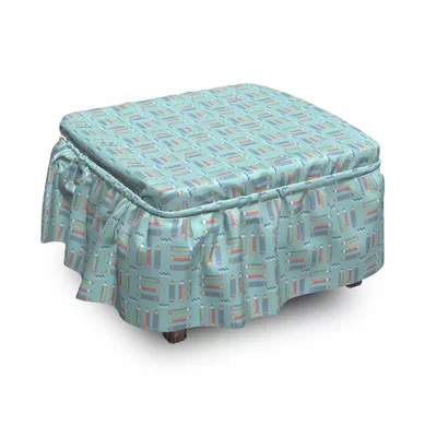 Cartoon Pencils Ottoman Slipcover