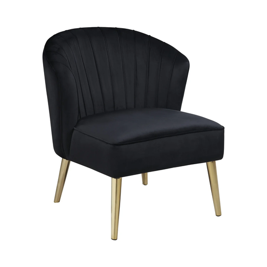 Upholstered Accent Chair With Tapered Legs In Black