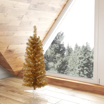Antique Gold Pencil Artificial Christmas Tree Dura-Lit