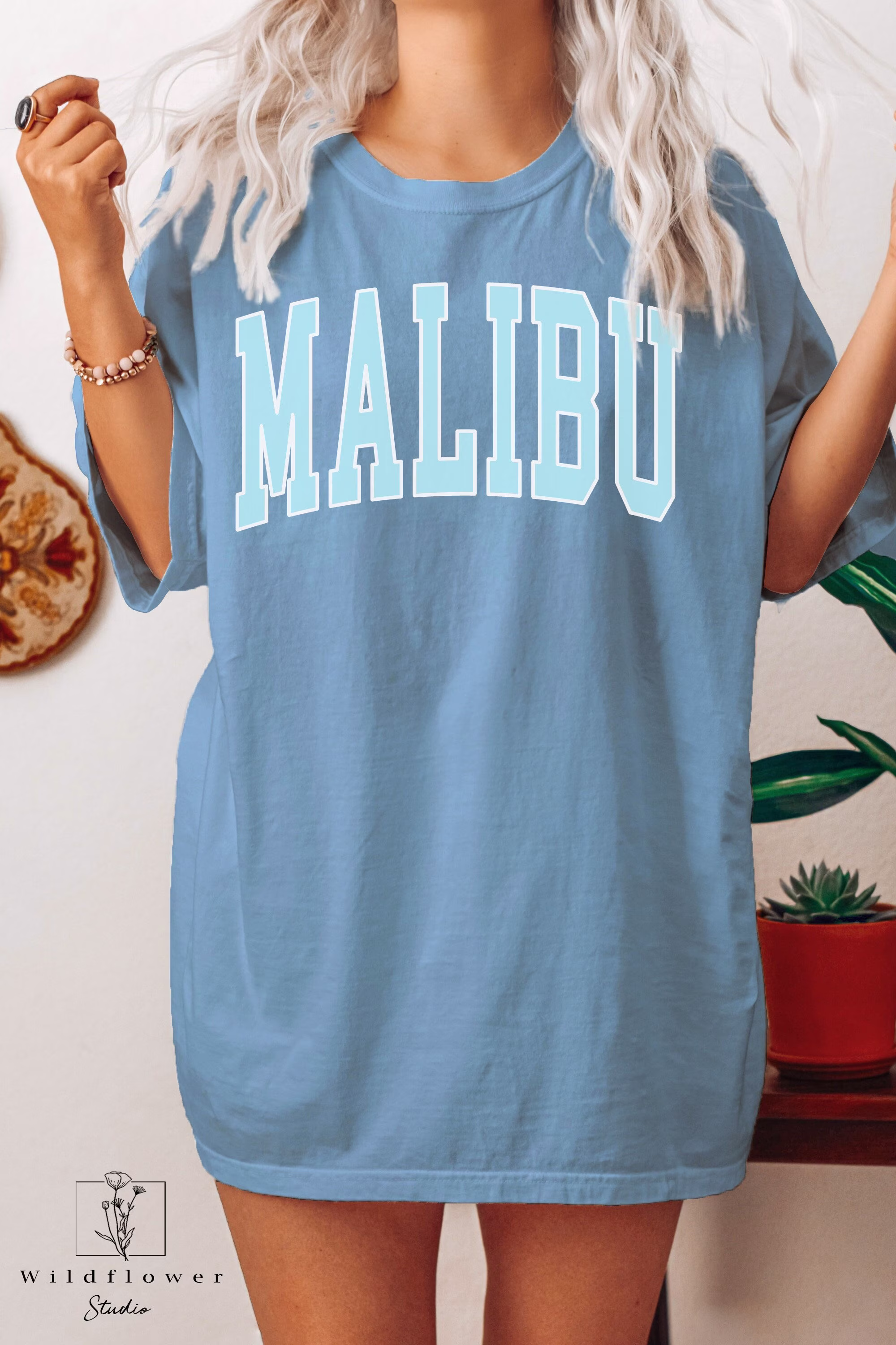 Malibu Comfort Colors Shirt, Oversized T-Shirt, Tee, Comfort Colors Summer Shirt, Big Shirt