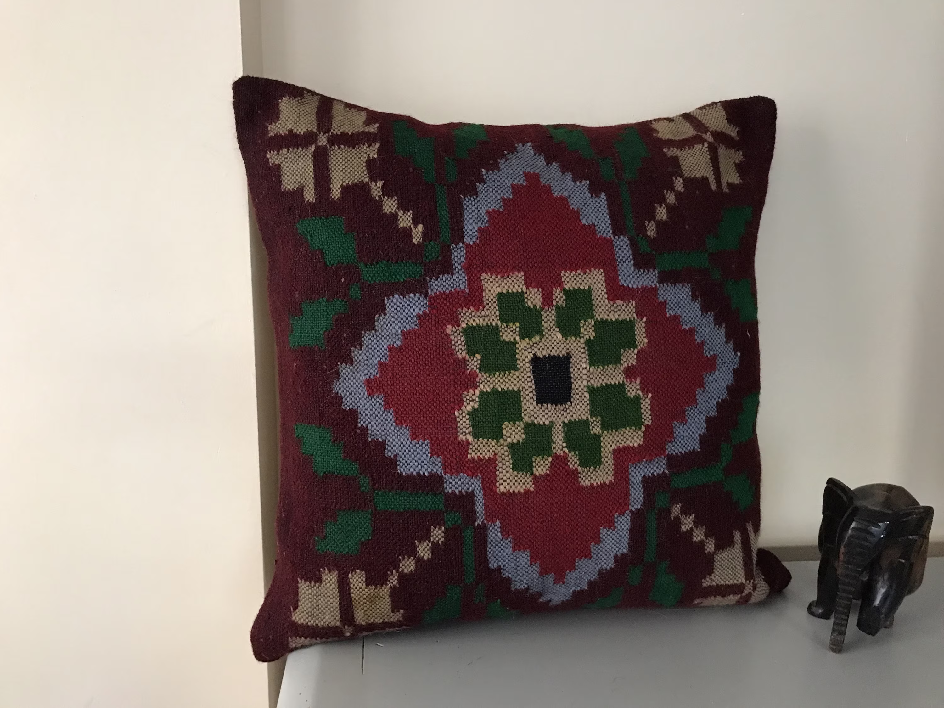 Sofa Throw Pillow Cover 20x20 Ethnic Kilim Pillow -Large Couch Cushion -Carpet -Turkish Case -Room Decor Euro Sham