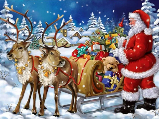 8 Designs White Christmas Snow Winter Santa Claus Snowman Full Drill 5D Diy Diamond Painting Home Decor Gift, Dotz Wall Art Kit