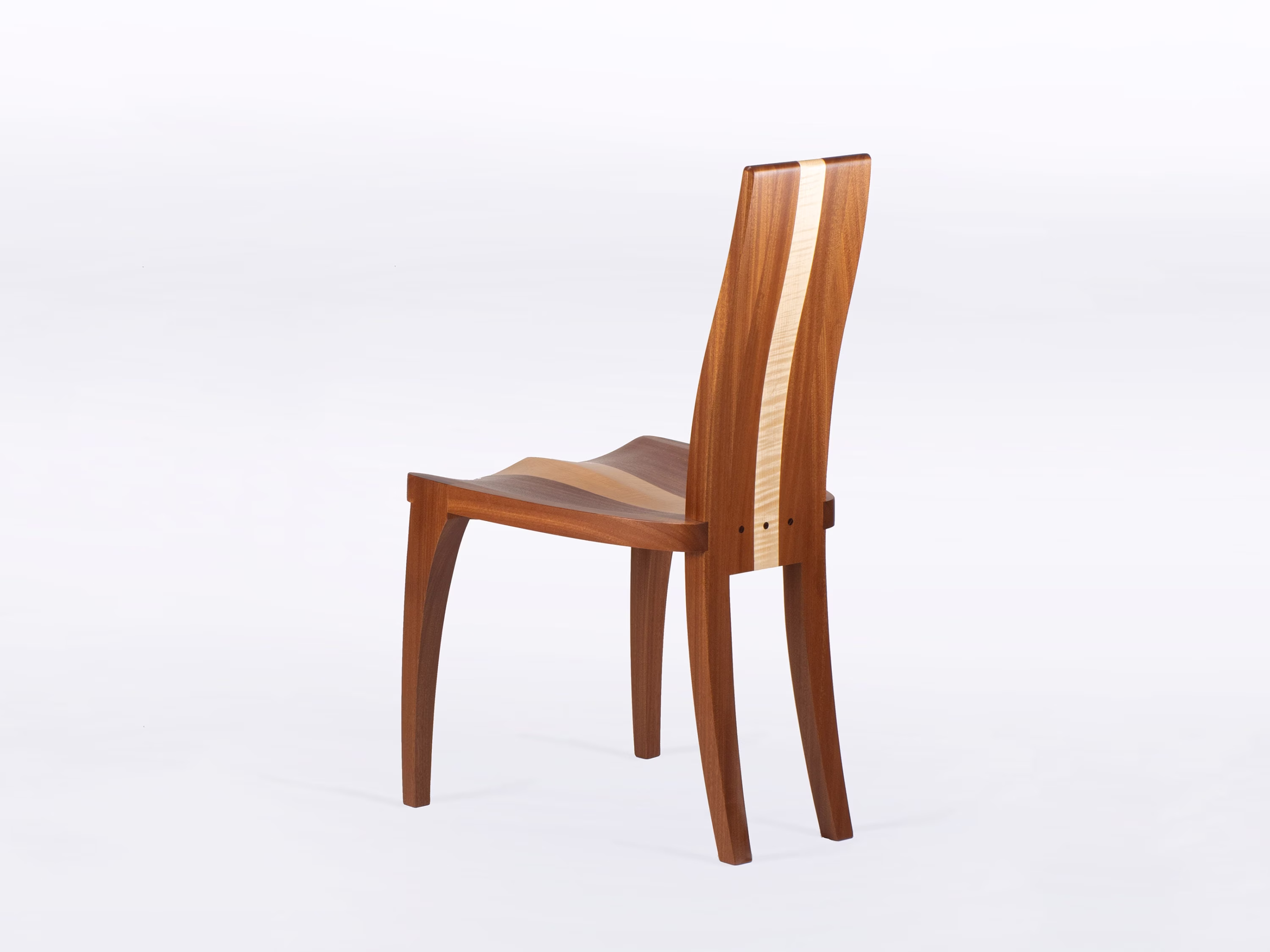 Modern Dining Chairs Handmade in Solid Mahogany & Maple Wood, Available As Single Or Set Of "Gazelle"