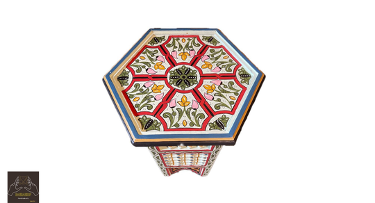New 2022 Summer Light Green Tabler, Coffee Table, Moroccan Painted Wood Table