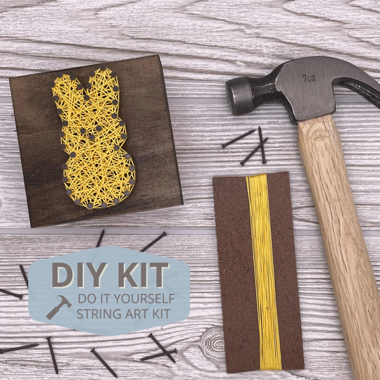 Diy String & Nail Art Peep Bunny Wood Block Kit - 3.5x3.5 Inches 55 Color Options Free & Quick U.s. Shipping