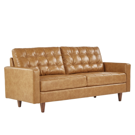 Odin Caramel Leather Gel Sofa by iNSPIRE Q Modern