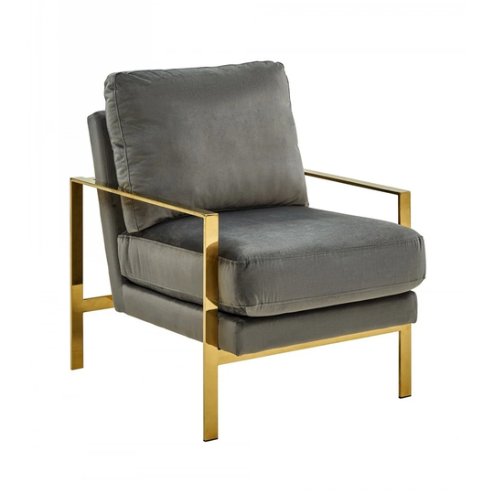 Divani Casa Bayside Modern Grey Fabric Accent Chair