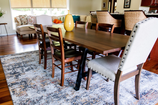 Walnut Wood Dining Table with A-Legs, Family Table, Large Long Kitchen A-Shaped Legs