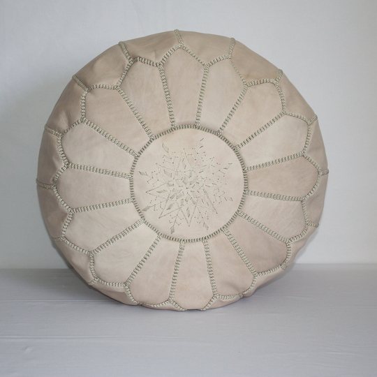 Moroccan Leather, Rond Pouffe Tan Large, Footstool, Chair, Nursery, Pouf Ottoman Pouf Morrocan