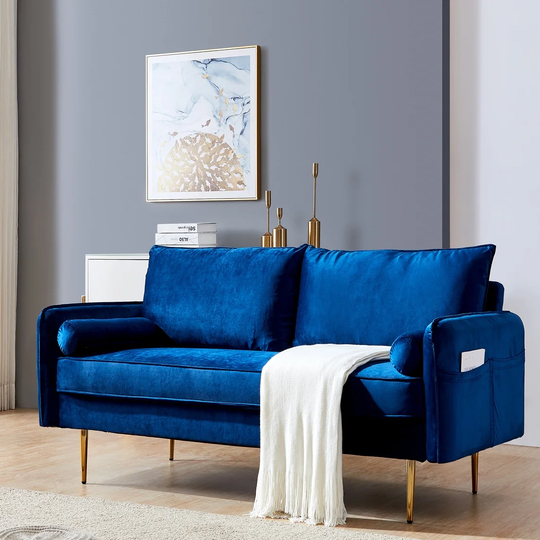 Velvet Fabric Sofa with Pocket