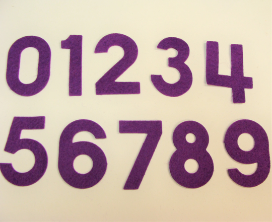 Wool Blend Felt Numbers, 2 Inch Die Cut - Set Of 12 Pieces - You Choose Up To 4 Color/Number Combinations