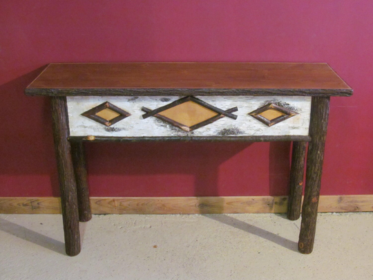 Hickory Log Sofa Table - Old Fashioned Hickory Sofa Adirondack Style