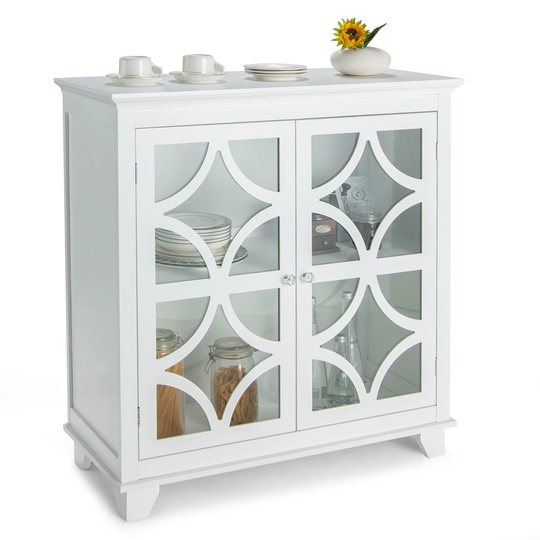 Freestanding Buffet Sideboard Kitchen Cupboard w Adjustable Shelf