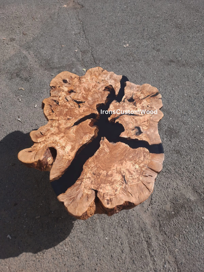 Burl Coffee Table, Live Edge Epoxy Resin Coffee Table, Slab Table
