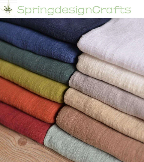 Solid Color Cotton Linen Fabric By The Yard, Colorful Dresses Yarn Fabric, Soft Pure Diy Material