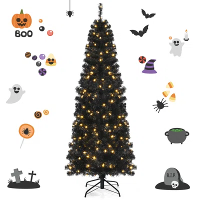 Slendert Black Realistic Artificial PVC Cashmere Christmas Tree