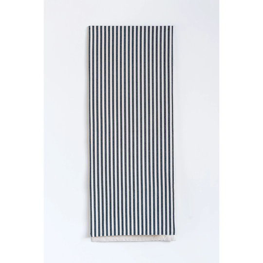 Black & White Striped Cotton Table Runner