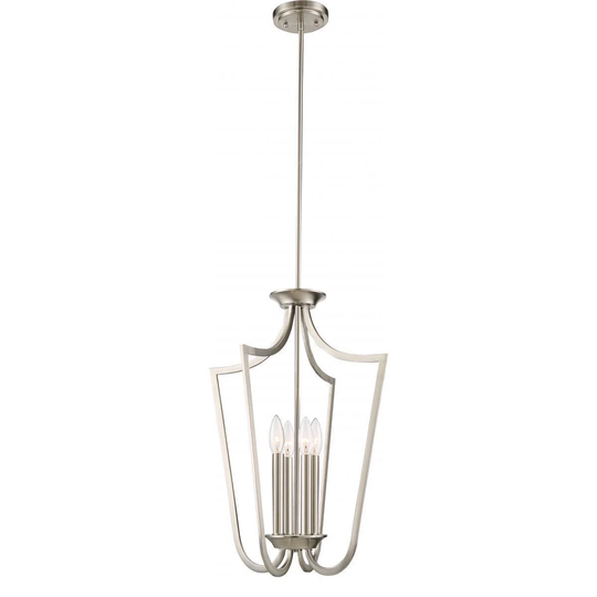 Nuvo Lighting Laguna 4-light Cage Pendant - Pewter - Diameter 14.00", Height 61" - Diameter 14.00", Height 61"