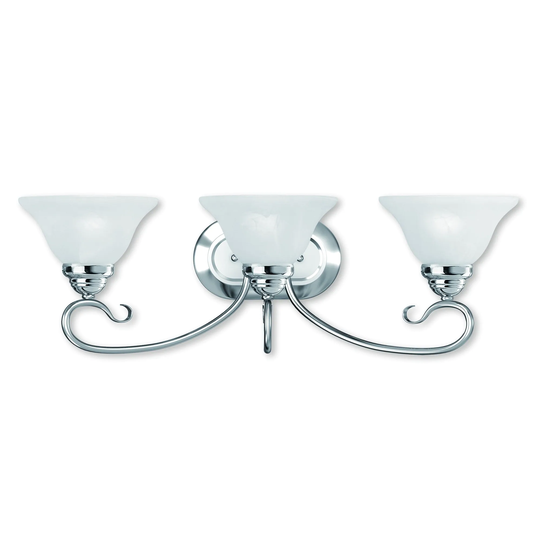 Livex Lighting Coronado 3 Light Polished Chrome Bath Vanity - Polished chrome - Polished chrome