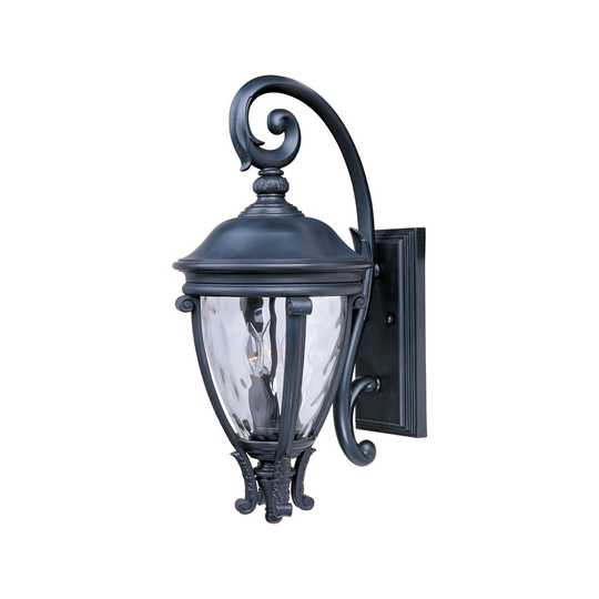 Maxim Black Vivex Water Glass Shade Camden 3-light Outdoor Wall Mount Light