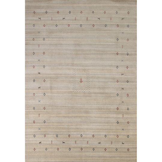 Tribal Multi-Color Gabbeh Oriental Area Rug Handmade Wool Carpet - 7'10" x 9'9"