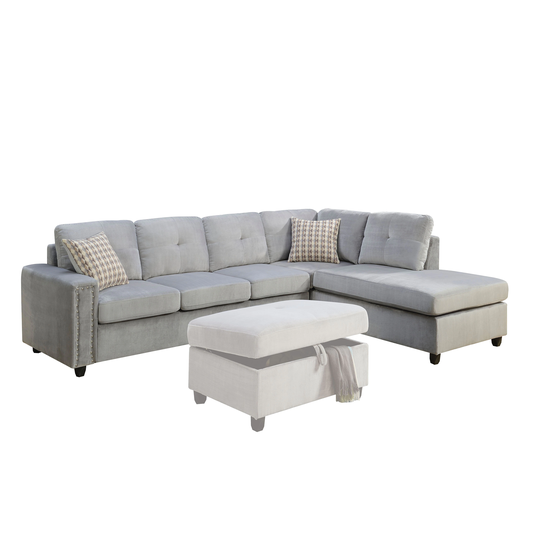 Acme Furniture Belville Sectional Sofa with Pillows (Reversible)