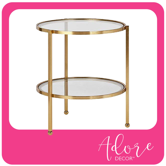 Adore Decor Addison Side Table, Gold